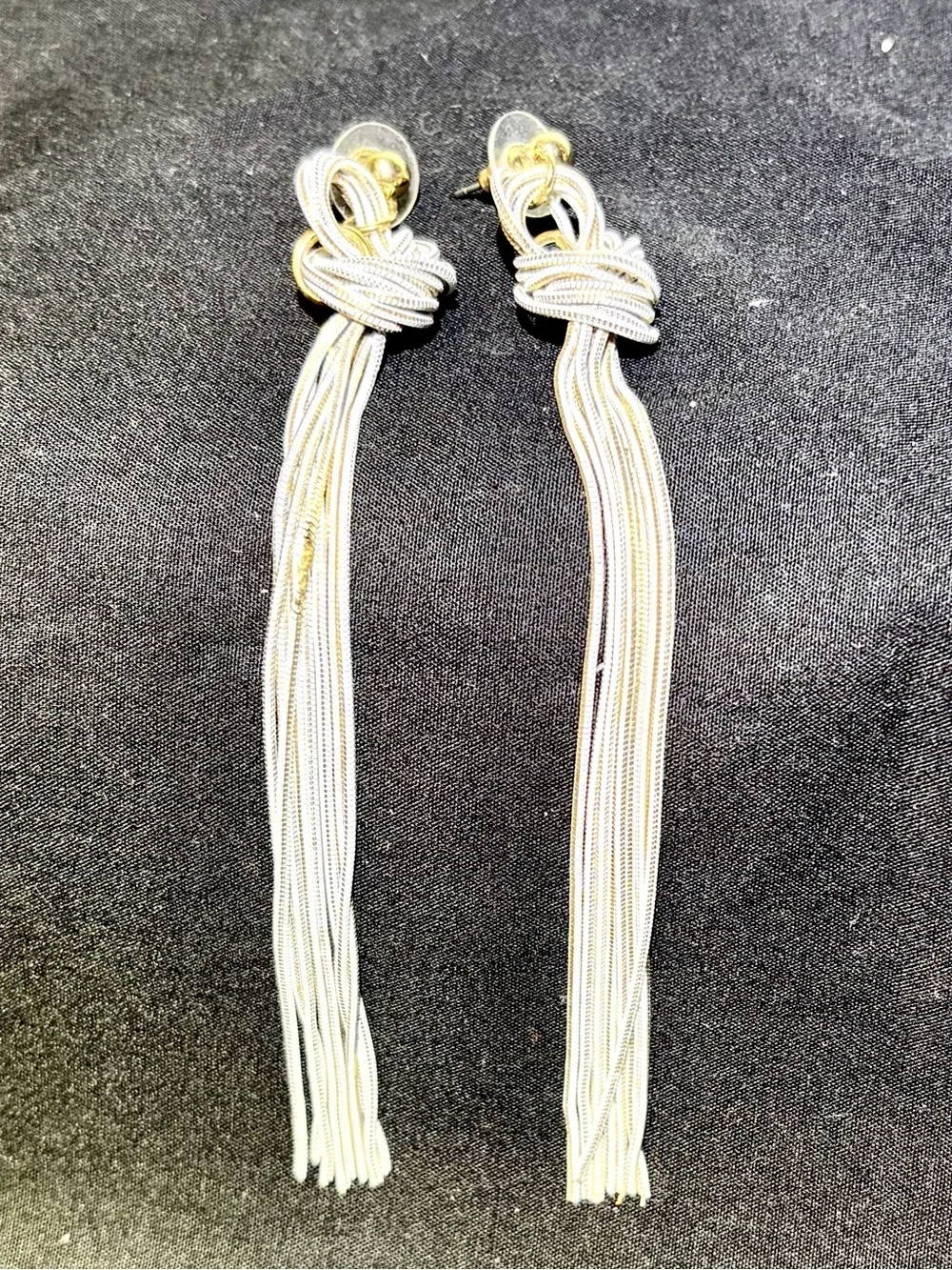 NWOT Tassel Algerian Love Knot Drop Pierced Earrings with Gold Accents